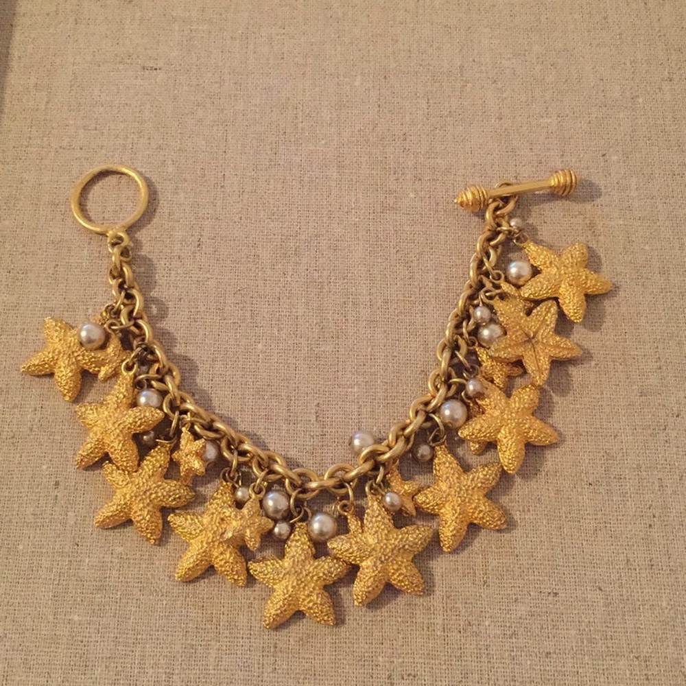 Fragments | Bracelet | Gold Starfish Charm Bracelet Pearl